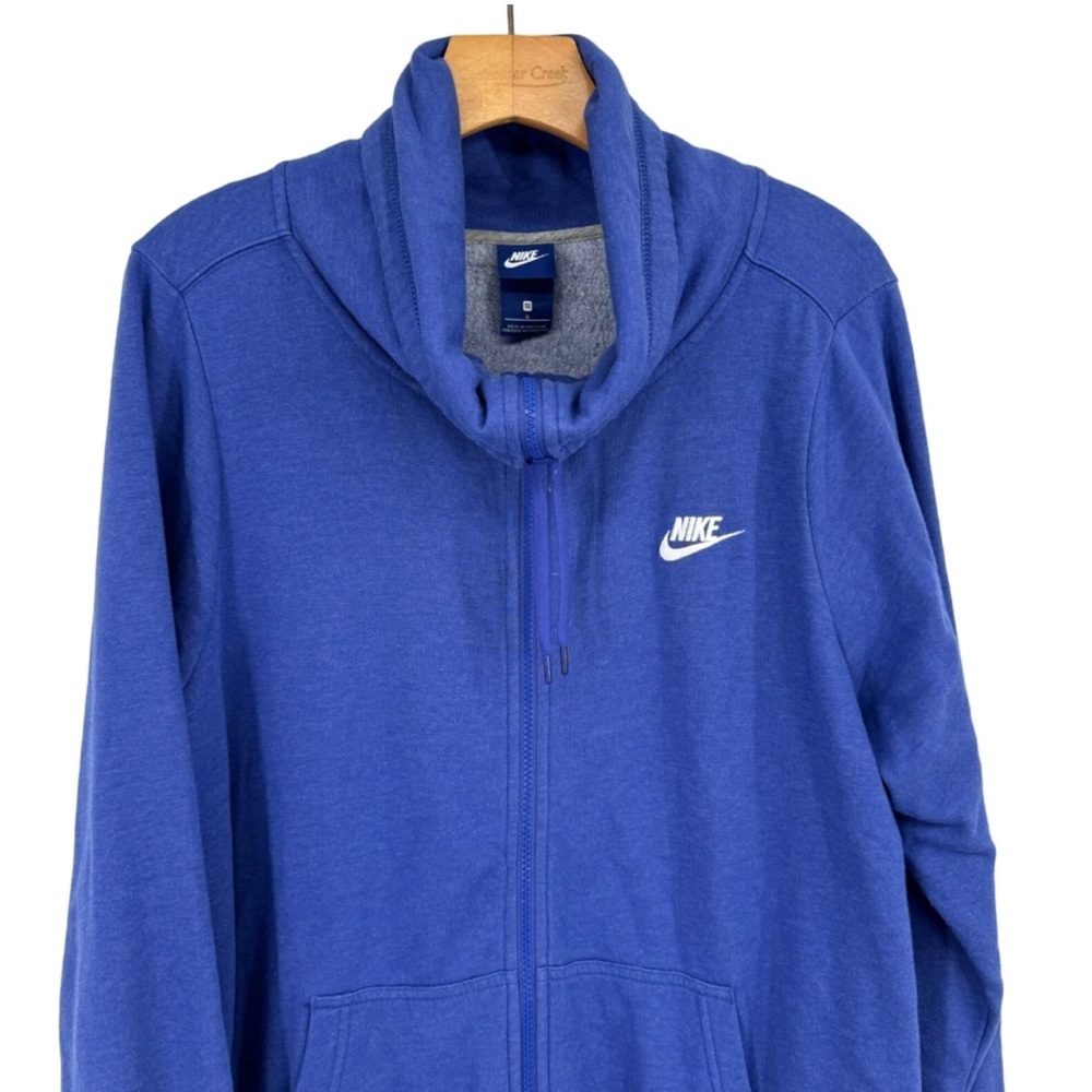 Nike Royal Blue Full-Zip Hoodie with White Logo